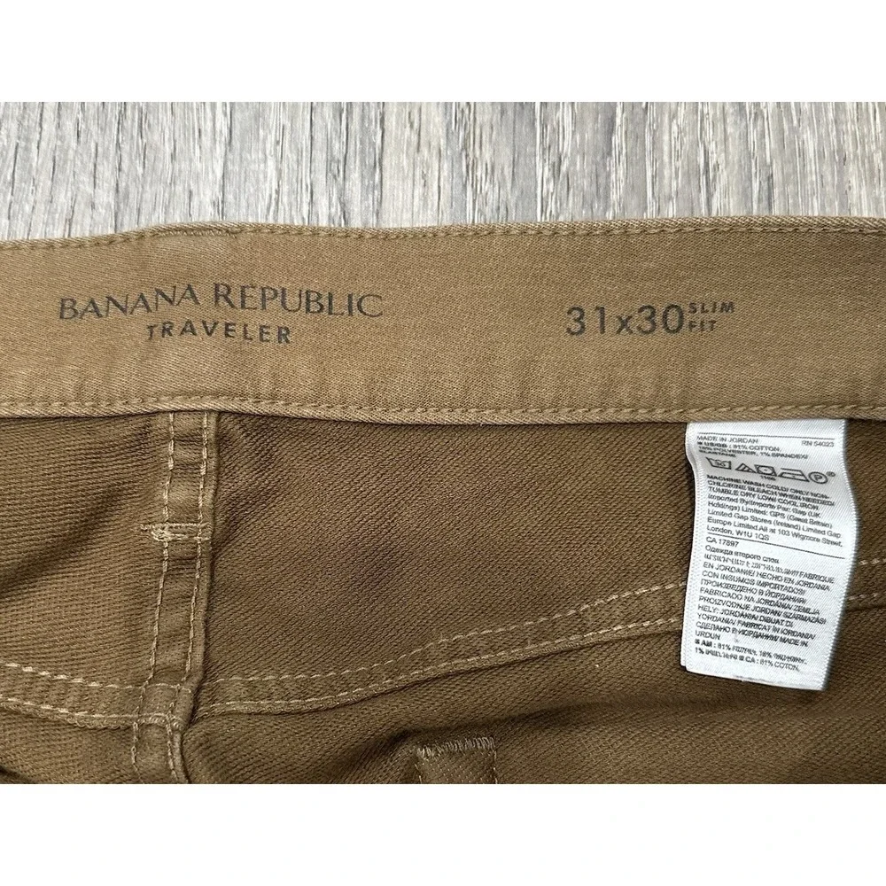 Banana Republic Jeans Mens 31x30 Traveler Slim Light Toffee‎ Low Rise Pants